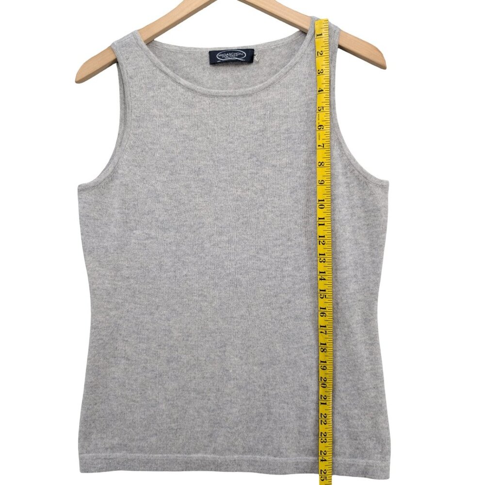 Magaschoni Cashmere Tank Top Sweater Womens Gray Knit Sleeveless Pullover Size M - Picture 5 of 7